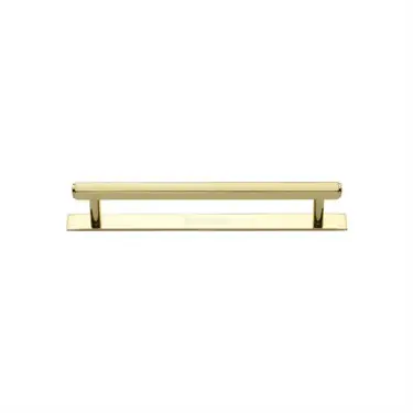 Click Here To Enlarge This Photo Of PL4422 96-PB Heritage Brass Cabinet Pull Hexagonal Design with Plate 96mm ctc Polished Brass Finish