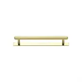PL4422 96-PB Heritage Brass Cabinet Pull Hexagonal Design with Plate 96mm ctc Polished Brass Finish