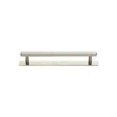 PL4422 96-SN Heritage Brass Cabinet Pull Hexagonal Design with Plate 96mm ctc Satin Nickel Finish