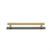 PL4458 128-BSB Heritage Brass Cabinet Pull Knurled Design with Plate 128mm ctc Matt Bronze/Satin Brass Finish