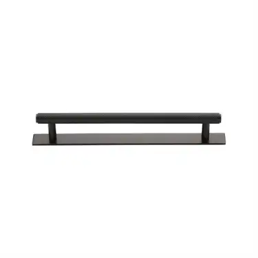 Click Here To Enlarge This Photo Of PL4458 128-MB Heritage Brass Cabinet Pull Knurled Design with Plate 128mm ctc Matt Bronze Finish