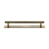 PL4458 160-AT Heritage Brass Cabinet Pull Knurled Design with Plate 160mm ctc Antique Brass Finish