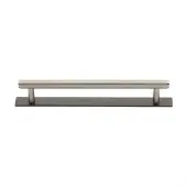 PL4458 160-BSN Heritage Brass Cabinet Pull Knurled Design with Plate 160mm ctc Matt Bronze/Satin Nickel Finish