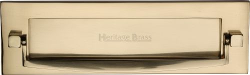 Click Here To Enlarge This Photo Of V830-PB Heritage Brass Postal Knocker Polished Brass Finish