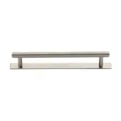 PL4458 160-SN Heritage Brass Cabinet Pull Knurled Design with Plate 160mm ctc Satin Nickel Finish