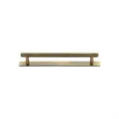 PL4458 96-AT Heritage Brass Cabinet Pull Knurled Design with Plate 96mm ctc Antique Brass Finish