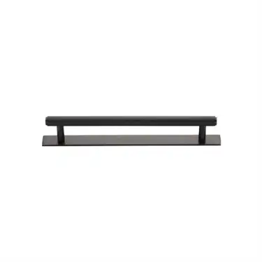 Click Here To Enlarge This Photo Of PL4458 96-MB Heritage Brass Cabinet Pull Knurled Design with Plate 96mm ctc Matt Bronze Finish