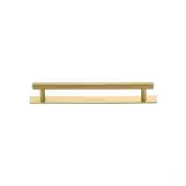 PL4458 96-SB Heritage Brass Cabinet Pull Knurled Design with Plate 96mm ctc Satin Brass Finish