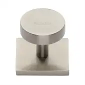 SQ3880-SN Heritage Brass Cabinet Knob Disc Design with Square Backplate 32mm Satin Nickel finish