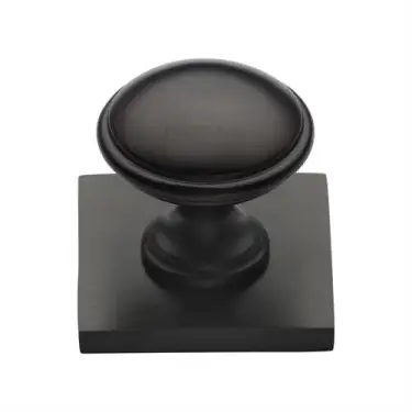 Click Here To Enlarge This Photo Of SQ3950-MB Heritage Brass Cabinet Knob Domed Design with Square Backplate 32mm Matt Bronze finish