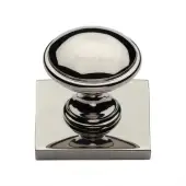 SQ3950-PNF Heritage Brass Cabinet Knob Domed Design with Square Backplate 32mm Polished Nickel finish