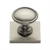 SQ3950-SN Heritage Brass Cabinet Knob Domed Design with Square Backplate 32mm Satin Nickel finish