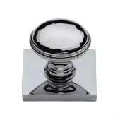 SQ4545-PC Heritage Brass Cabinet Knob Diamond Cut Design with Square Backplate 32mm Polished Chrome finish