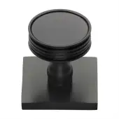 SQ4547-MB Heritage Brass Cabinet Knob Venetian Design with Square Backplate 32mm Matt Bronze finish