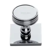 SQ4547-PC Heritage Brass Cabinet Knob Venetian Design with Square Backplate 32mm Polished Chrome finish