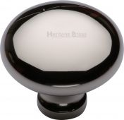 C113 38-PNF Heritage Brass Cabinet Knob Victorian Round Design 38mm Polished Nickel Finish