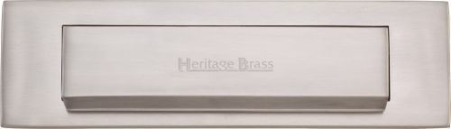 Click Here To Enlarge This Photo Of V842-SN Heritage Brass Gravity Letterplate Satin Nickel Finish