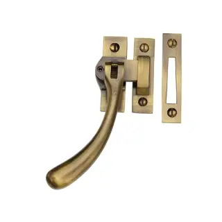 V1008L MP/HP-AT Heritage Brass Lockable Casement Window Fastener Ball Design  Antique Brass Finish