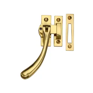 V1008L MP/HP-ULB Heritage Brass Lockable Casement Window Fastener Ball Design  Unlacquered Brass Finish