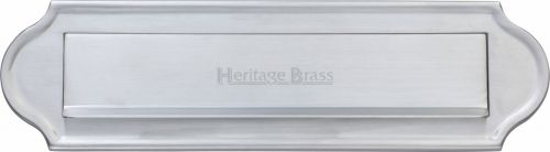Click Here To Enlarge This Photo Of V843-SC Heritage Brass Gravity Letterplate Satin Chrome Finish