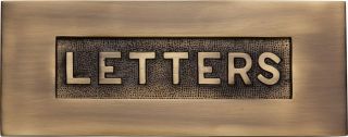 V845-AT Heritage Brass Embossed Letterplate Antique Brass Finish