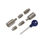 V1108-SN Heritage Brass Sash Window Stop (pair) with key Satin Nickel