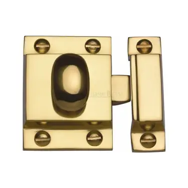 Click Here To Enlarge This Photo Of V1112-PB Heritage Brass Cupboard Latch with Oval Turn Polished Brass Finish