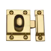 V1112-PB Heritage Brass Cupboard Latch with Oval Turn Polished Brass Finish