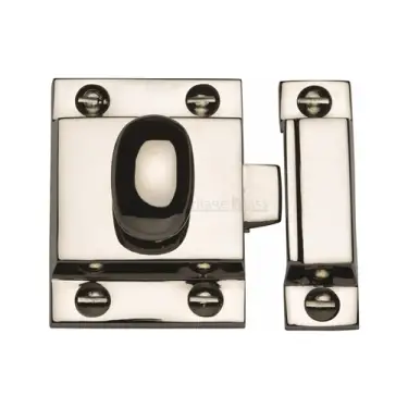 Click Here To Enlarge This Photo Of V1112-PNF Heritage Brass Cupboard Latch with Oval Turn Polished Nickel Finish