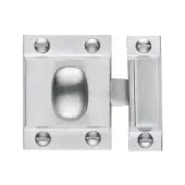 V1112-SC Heritage Brass Cupboard Latch with Oval Turn Satin Chrome Finish