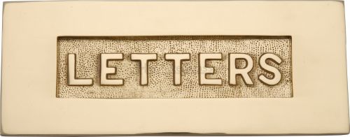 Click Here To Enlarge This Photo Of V845-PB Heritage Brass Embossed Letterplate Polished Brass Finish