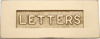 V845-PB Heritage Brass Embossed Letterplate Polished Brass Finish