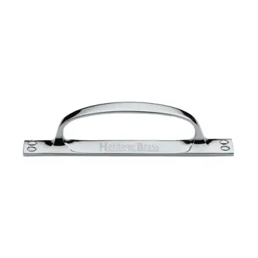 Click Here To Enlarge This Photo Of V1142-PC Heritage Brass Door Pull Handle on Plate Offset Polished Chrome finish