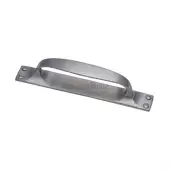 V1142-SC Heritage Brass Door Pull Handle on Plate Offset Satin Chrome finish