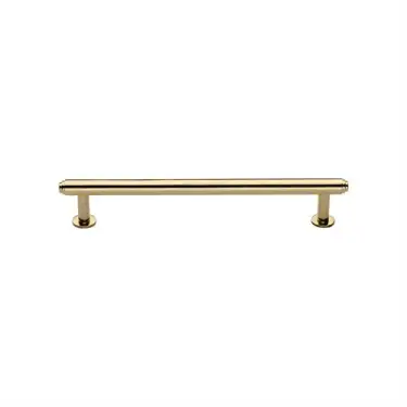 Click Here To Enlarge This Photo Of V4411 128-PB Heritage Brass Cabinet Pull Step Design with 16mm Rose 128mm ctc Polished Brass finish
