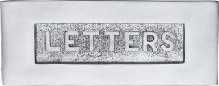 V845-SC Heritage Brass Embossed Letterplate Satin Chrome Finish
