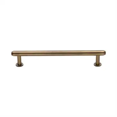 Click Here To Enlarge This Photo Of V4411 160-AT Heritage Brass Cabinet Pull Step Design with 16mm Rose 160mm ctc Antique Brass finish