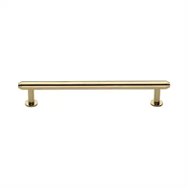 Click Here To Enlarge This Photo Of V4411 160-PB Heritage Brass Cabinet Pull Step Design with 16mm Rose 160mm ctc Polished Brass finish