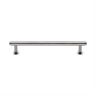 Click Here To Enlarge This Photo Of V4411 160-PNF Heritage Brass Cabinet Pull Step Design with 16mm Rose 160mm ctc Polished Nickel finish