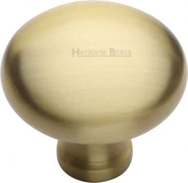 Click Here To Enlarge This Photo Of C113 38-SB Heritage Brass Cabinet Knob Victorian Round Design 38mm Satin Brass Finish