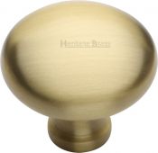 C113 38-SB Heritage Brass Cabinet Knob Victorian Round Design 38mm Satin Brass Finish