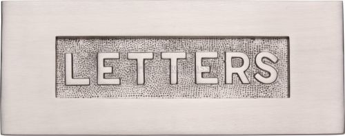 Click Here To Enlarge This Photo Of V845-SN Heritage Brass Embossed Letterplate Satin Nickel Finish