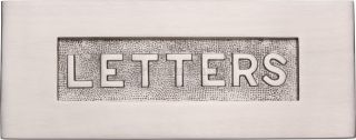 V845-SN Heritage Brass Embossed Letterplate Satin Nickel Finish