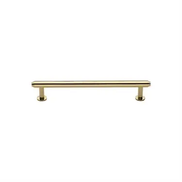 Click Here To Enlarge This Photo Of V4411 96-PB Heritage Brass Cabinet Pull Step Design with 16mm Rose 96mm ctc Polished Brass finish