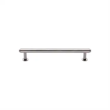 Click Here To Enlarge This Photo Of V4411 96-PNF Heritage Brass Cabinet Pull Step Design with 16mm Rose 96mm ctc Polished Nickel finish