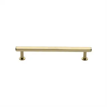 Click Here To Enlarge This Photo Of V4423 128-PB Heritage Brass Cabinet Pull Hexagon Design with 16mm Rose 128mm ctc Polished Brass finish