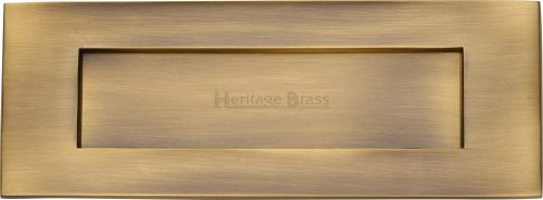 Click Here To Enlarge This Photo Of V850 203-AT Heritage Brass Letterplate 8" x 3" Antique Brass Finish