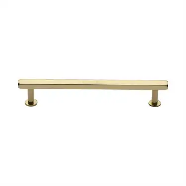 Click Here To Enlarge This Photo Of V4423 160-PB Heritage Brass Cabinet Pull Hexagon Design with 16mm Rose 160mm ctc Polished Brass finish