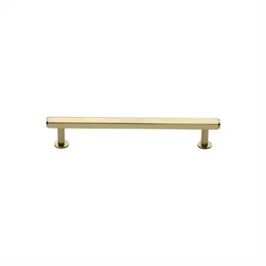Click Here To Enlarge This Photo Of V4423 96-PB Heritage Brass Cabinet Pull Hexagon Design with 16mm Rose 96mm ctc Polished Brass finish