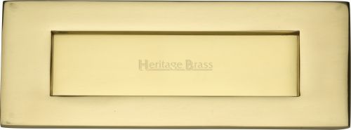 Click Here To Enlarge This Photo Of V850 203-PB Heritage Brass Letterplate 8" x 3" Polished Brass Finish